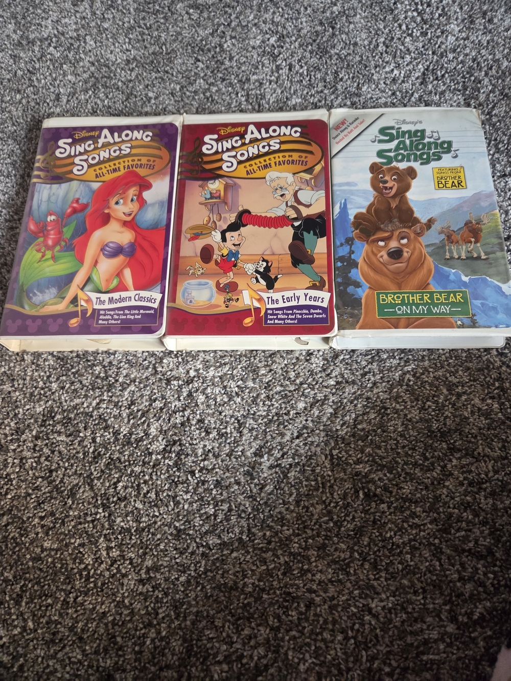 Vintage Disney Sing Along Songs VHS Lot Clamshell Brother Bear Early Modern Clas